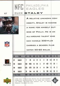 2001 SP Game Used Edition #67 Duce Staley Back