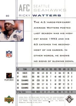 2001 SP Game Used Edition #80 Ricky Watters Back