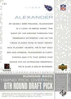 2001 SP Game Used Edition #131 Dan Alexander Back