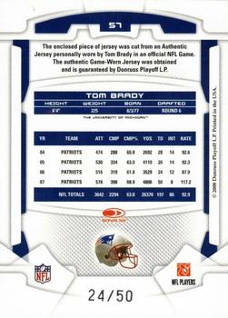 2008 Leaf Rookies & Stars - Materials Emerald Prime #57 Tom Brady Back