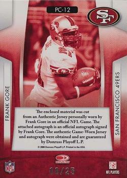 2008 Leaf Rookies & Stars - Prime Cuts Autographs #PC-12 Frank Gore Back
