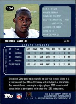 2001 Stadium Club #134 Quincy Carter Back