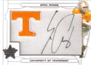 2008 Leaf Rookies & Stars - Rookie Patch Autographs College #221 Erik Ainge Front