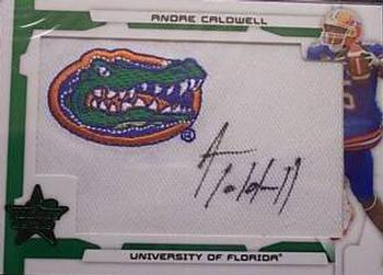 2008 Leaf Rookies & Stars - Rookie Patch Autographs College Emerald #202 Andre Caldwell Front