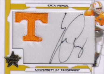 2008 Leaf Rookies & Stars - Rookie Patch Autographs College Gold #221 Erik Ainge Front