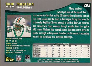 2001 Topps #293 Sam Madison Back