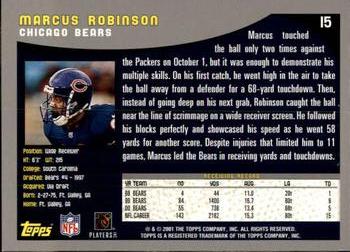 2001 Topps #15 Marcus Robinson Back