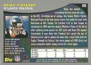 2001 Topps #86 Brian Finneran Back