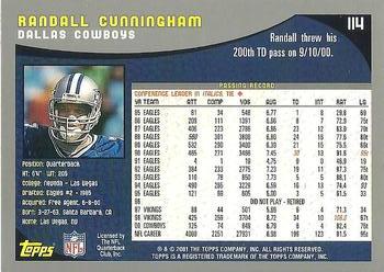 2001 Topps #114 Randall Cunningham Back