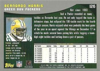 2001 Topps #126 Bernardo Harris Back