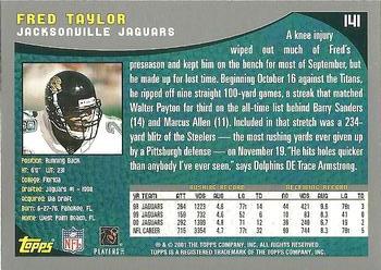 2001 Topps #141 Fred Taylor Back
