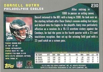 2001 Topps #230 Darnell Autry Back