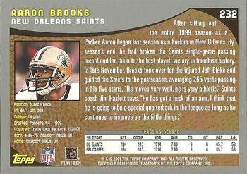 2001 Topps #232 Aaron Brooks Back