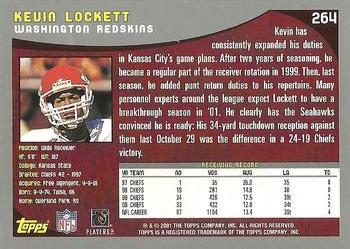 2001 Topps #264 Kevin Lockett Back