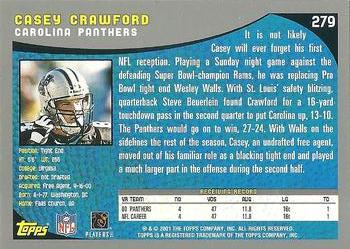 2001 Topps #279 Casey Crawford Back