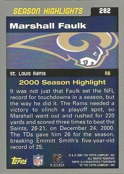 2001 Topps #282 Marshall Faulk Back
