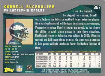 2001 Topps #327 Correll Buckhalter Back