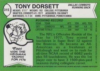 2001 Topps Archives Reserve #79 Tony Dorsett Back