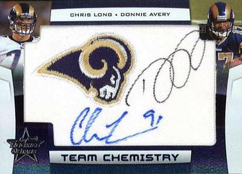 2008 Leaf Rookies & Stars - Team Chemistry Autographs #TC-6 Donnie Avery / Chris Long Front
