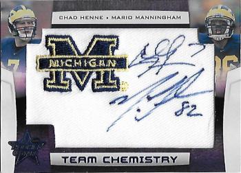 2008 Leaf Rookies & Stars - Team Chemistry Autographs #TC-14 Chad Henne / Mario Manningham Front