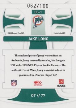 2008 Leaf Rookies & Stars Longevity - Dress for Success Jerseys #DS-1 Jake Long Back