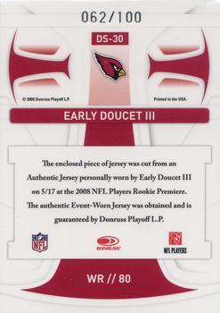 2008 Leaf Rookies & Stars Longevity - Dress for Success Jerseys #DS-30 Early Doucet Back