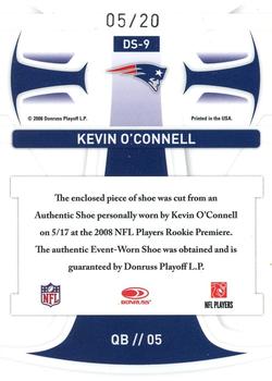 2008 Leaf Rookies & Stars Longevity - Dress for Success Shoes #DS-9 Kevin O'Connell Back