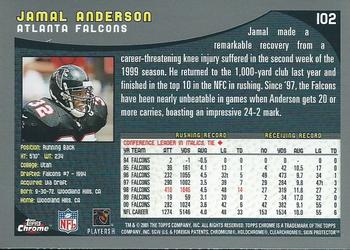 2001 Topps Chrome #102 Jamal Anderson Back
