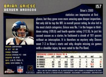 2001 Topps Chrome #157 Brian Griese Back