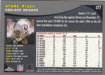 2001 Topps Chrome #177 Andre Rison Back