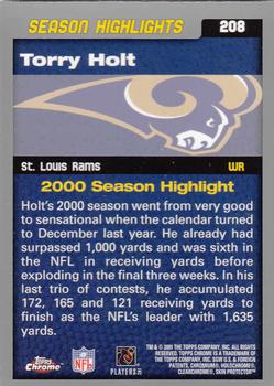 2001 Topps Chrome #208 Torry Holt Back