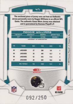 2008 Leaf Rookies & Stars Longevity - Materials Ruby #47 Reggie Williams Back