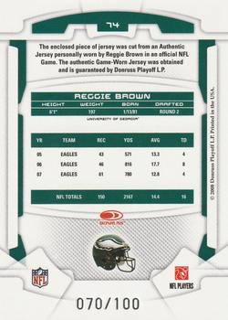 2008 Leaf Rookies & Stars Longevity - Materials Sapphire #74 Reggie Brown Back