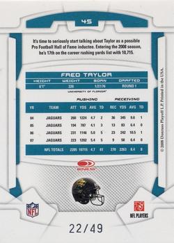 2008 Leaf Rookies & Stars - Longevity Gold #45 Fred Taylor Back
