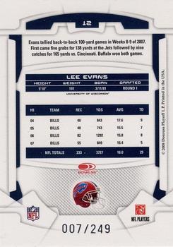 2008 Leaf Rookies & Stars - Longevity Silver #12 Lee Evans Back