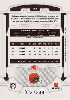 2008 Leaf Rookies & Stars - Longevity Silver #23 Derek Anderson Back