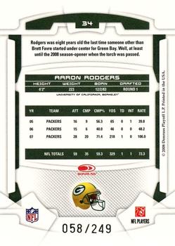 2008 Leaf Rookies & Stars - Longevity Silver #34 Aaron Rodgers Back