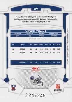 2008 Leaf Rookies & Stars - Longevity Silver #94 Vince Young Back