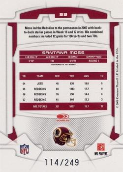 2008 Leaf Rookies & Stars - Longevity Silver #99 Santana Moss Back