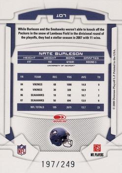 2008 Leaf Rookies & Stars - Longevity Silver #107 Nate Burleson Back