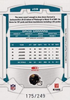 2008 Leaf Rookies & Stars - Longevity Silver #109 David Garrard Back