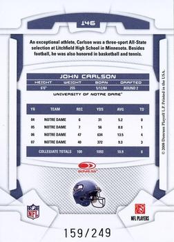 2008 Leaf Rookies & Stars - Longevity Silver #146 John Carlson Back