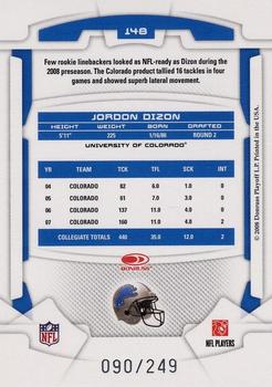2008 Leaf Rookies & Stars - Longevity Silver #148 Jordon Dizon Back
