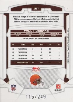 2008 Leaf Rookies & Stars - Longevity Silver #167 Paul Hubbard Back
