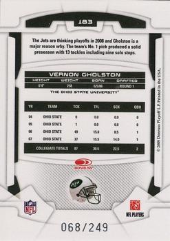 2008 Leaf Rookies & Stars - Longevity Silver #183 Vernon Gholston Back
