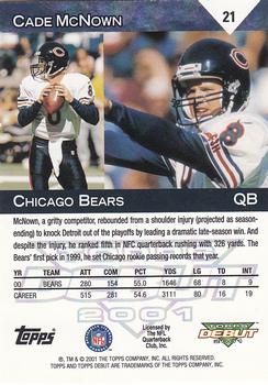 2001 Topps Debut #21 Cade McNown Back