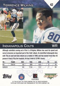 2001 Topps Debut #42 Terrence Wilkins Back