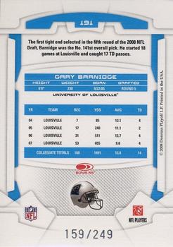 2008 Leaf Rookies & Stars Longevity - Ruby #191 Gary Barnidge Back