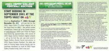 2001 Topps Gallery #NNO Auction Ad Back