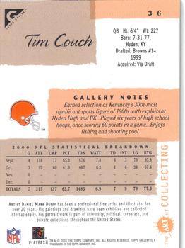 2001 Topps Gallery #36 Tim Couch Back